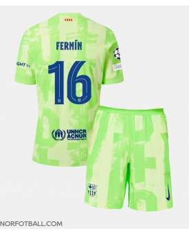 Billige Fotballdrakt Barcelona Fermin Lopez #16 Replika Tredjedraktsett Barn 2024-25 Kortermet (med bukser)